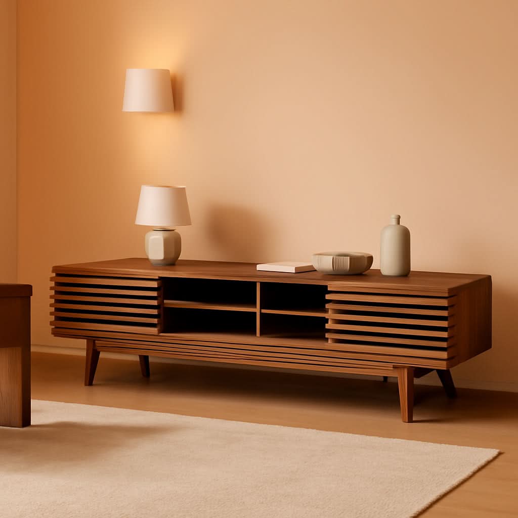 Walnut TV Console — 70"