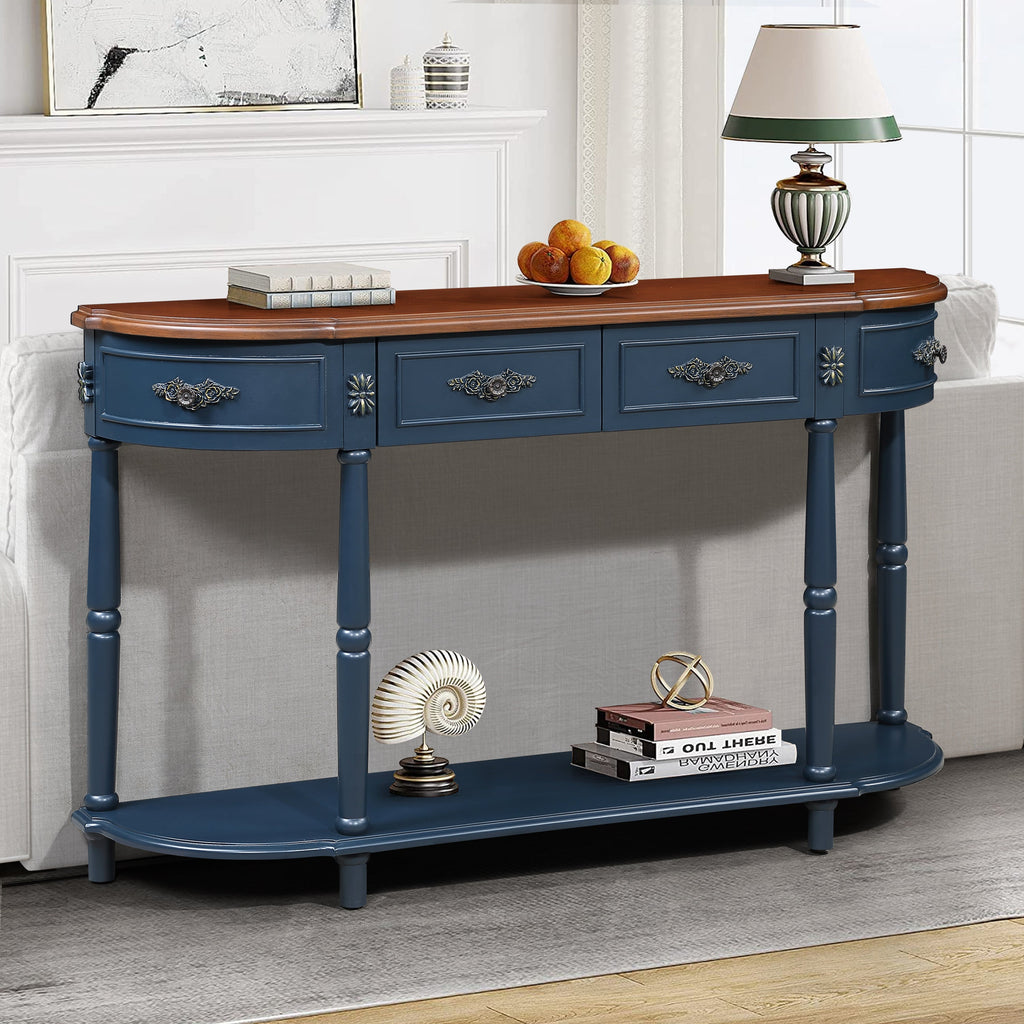 Curved Console Table with Drawers