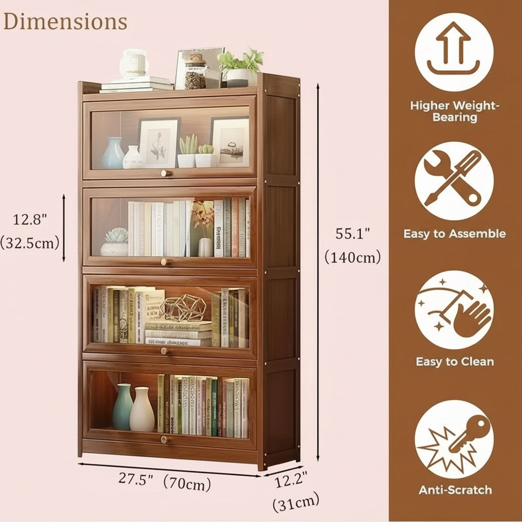 Four-Tier Bamboo Bookcase