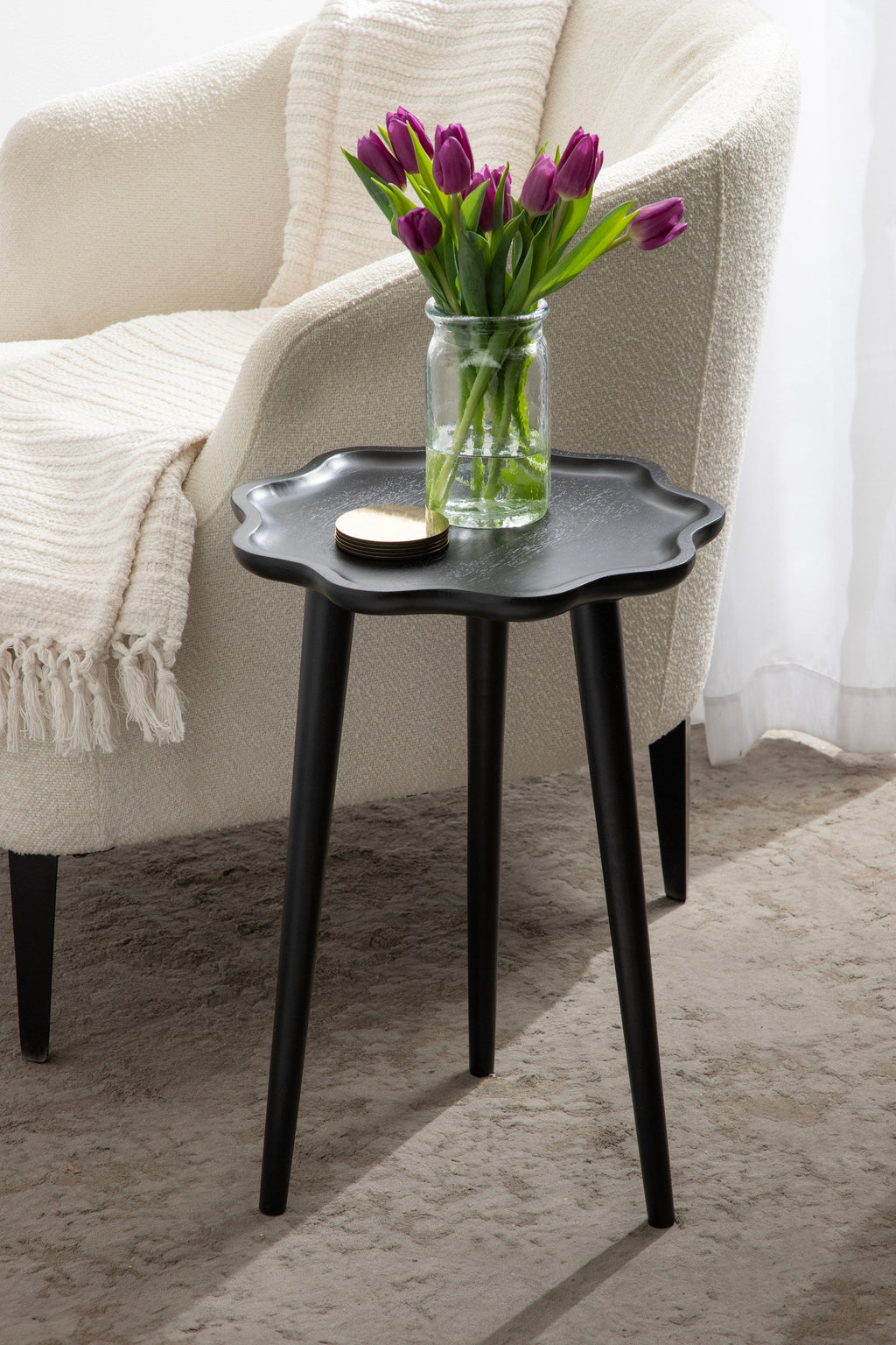 Scallop-Edge Side Table