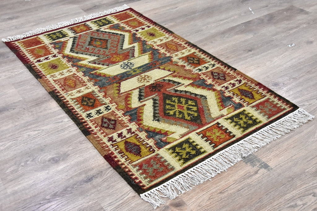 Kilim Wool Rug — Rust