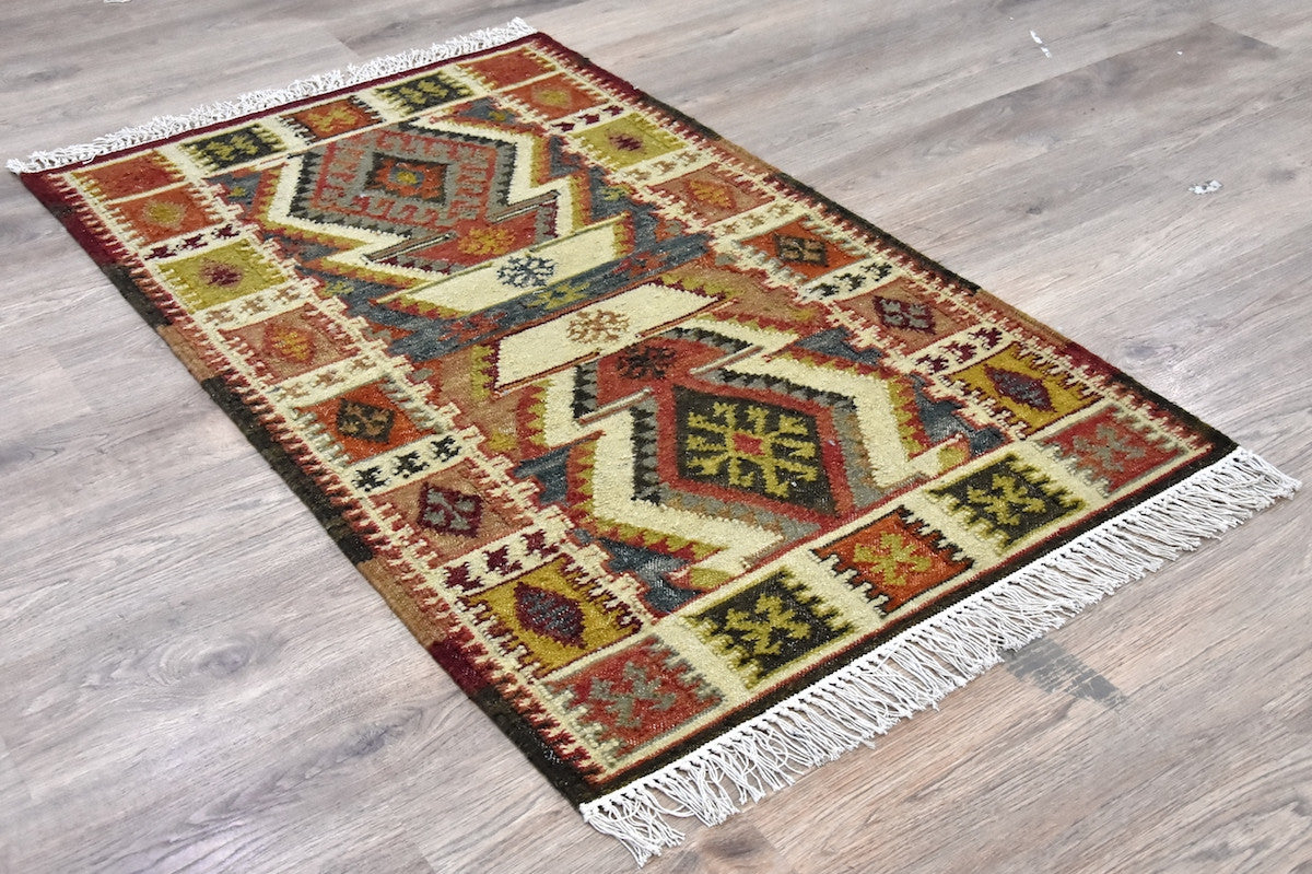 Kilim Wool Rug — Rust
