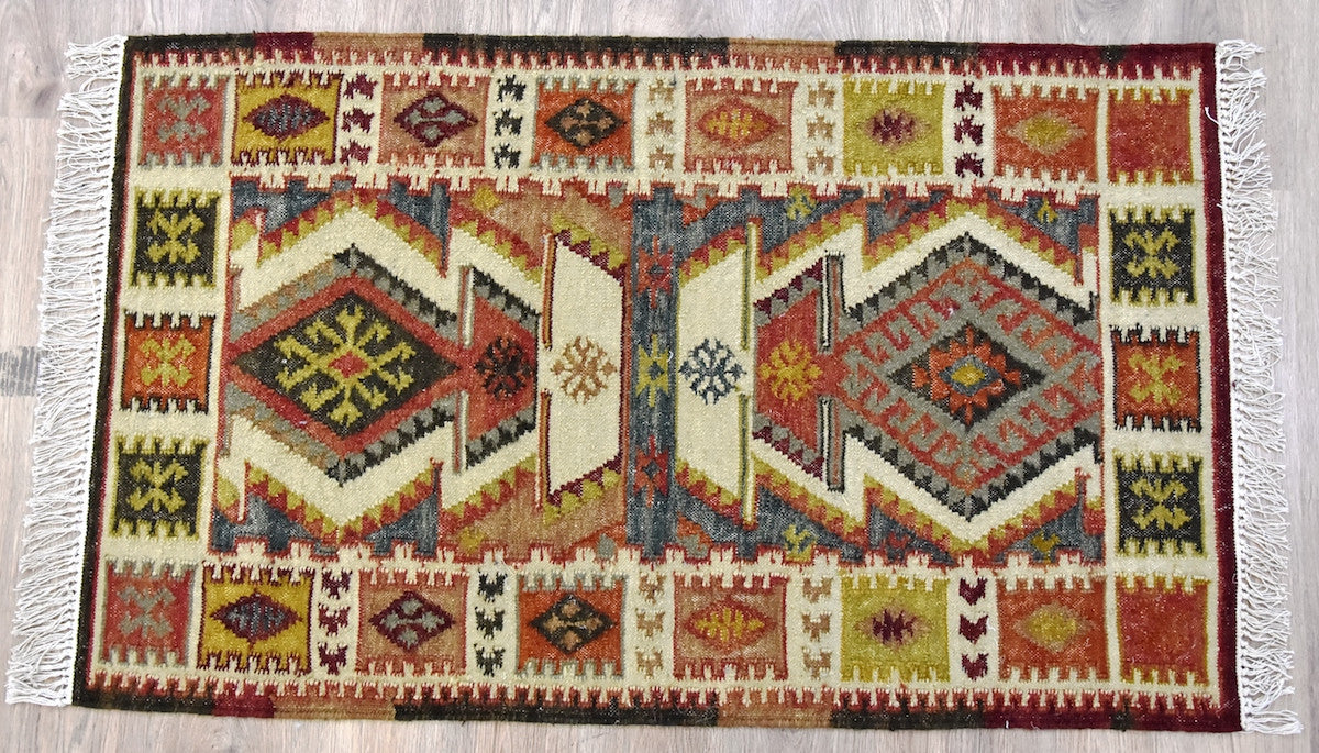 Kilim Wool Rug — Rust
