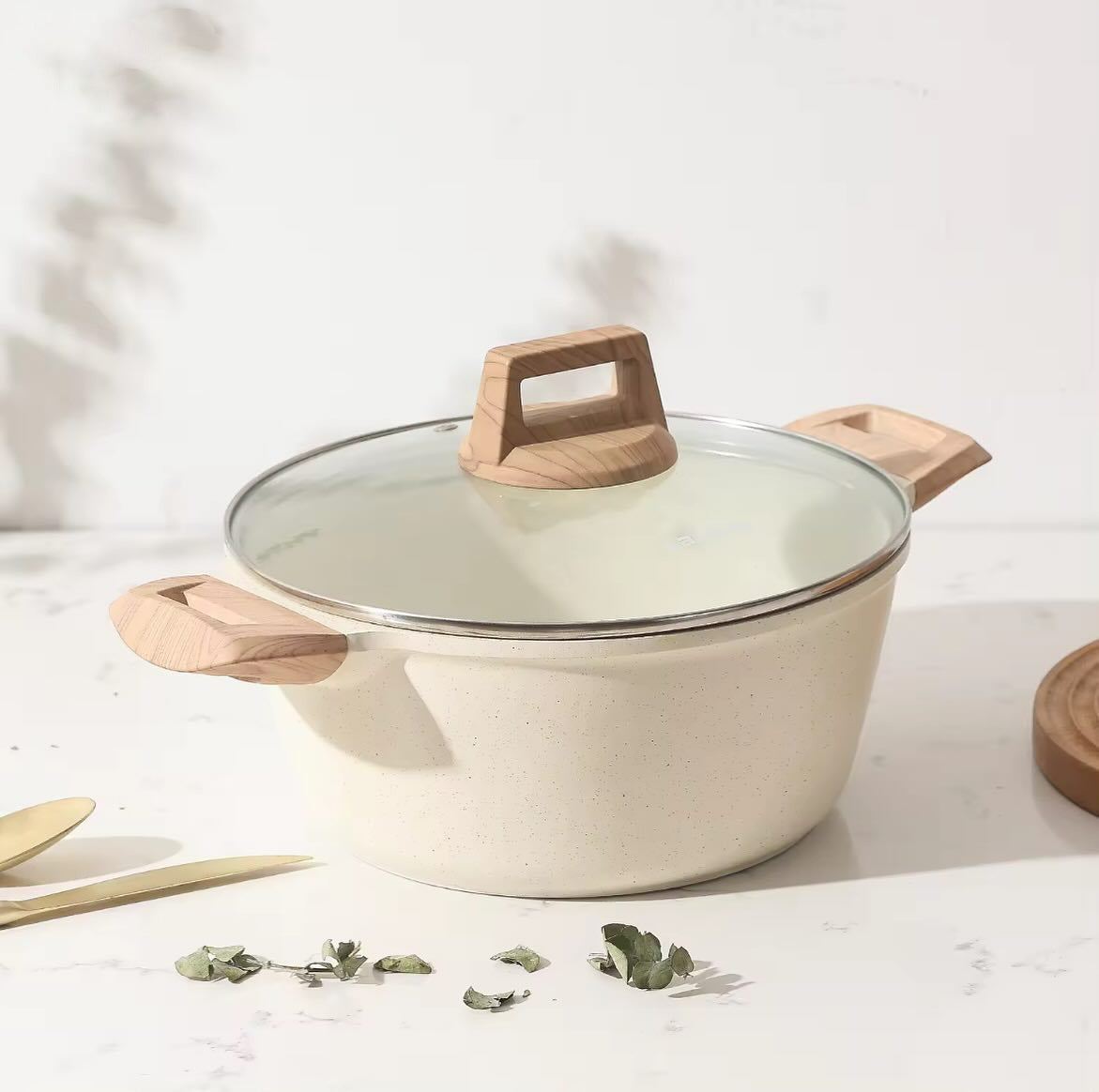 Beige Nonstick Sauté Pan