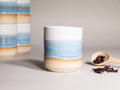 Smoothie Cup Ice Blue White 14 oz Stoneware