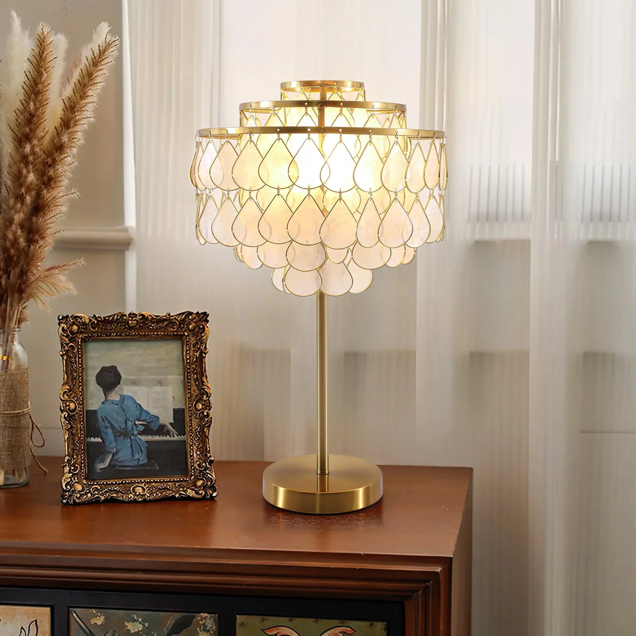 Capiz Shell Table Lamp