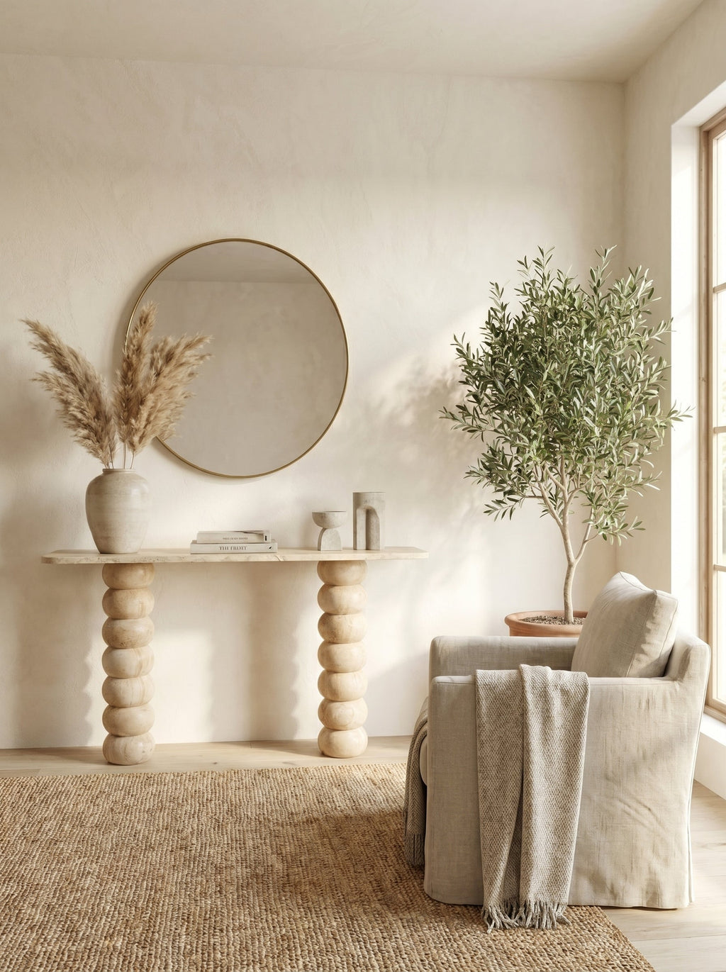Travertine Console