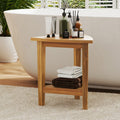 Teak Shower Stool with Storage Shelf