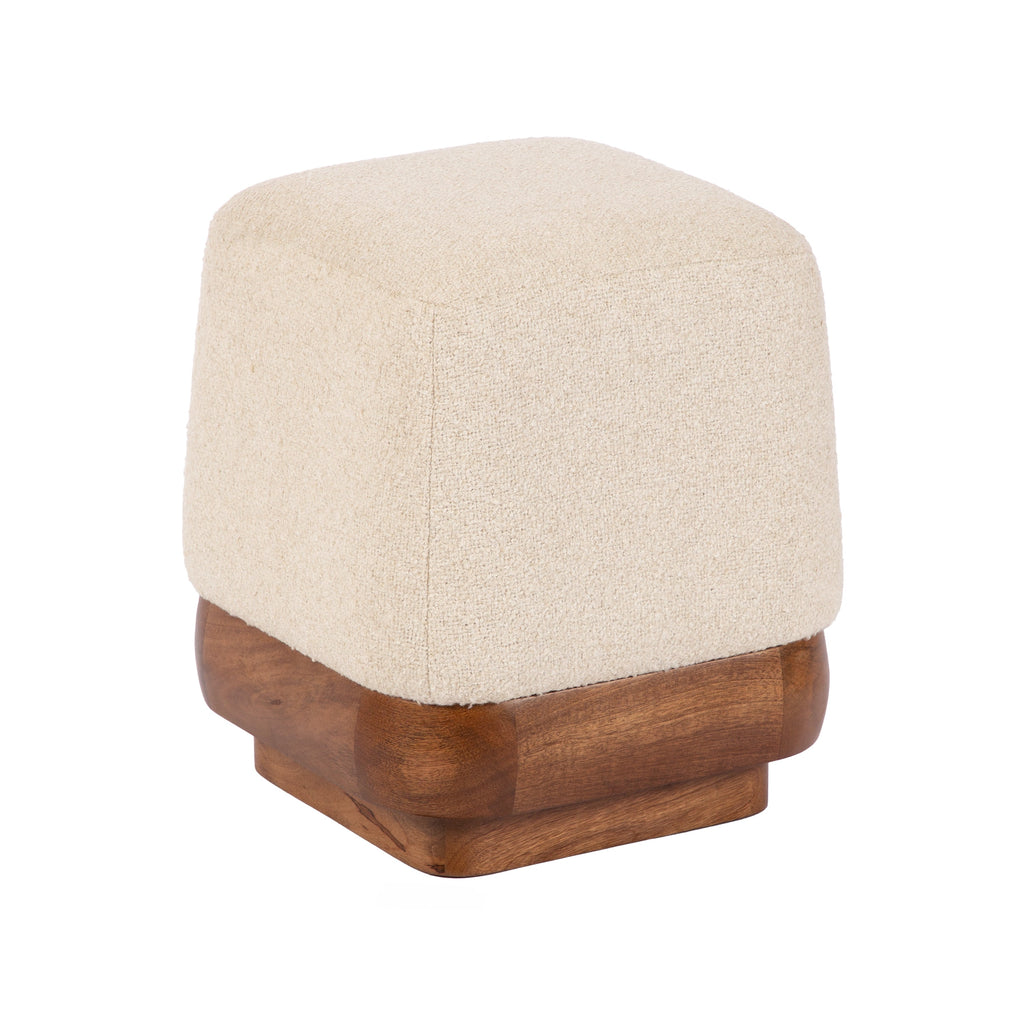 Scallop-Edge Square Ottoman