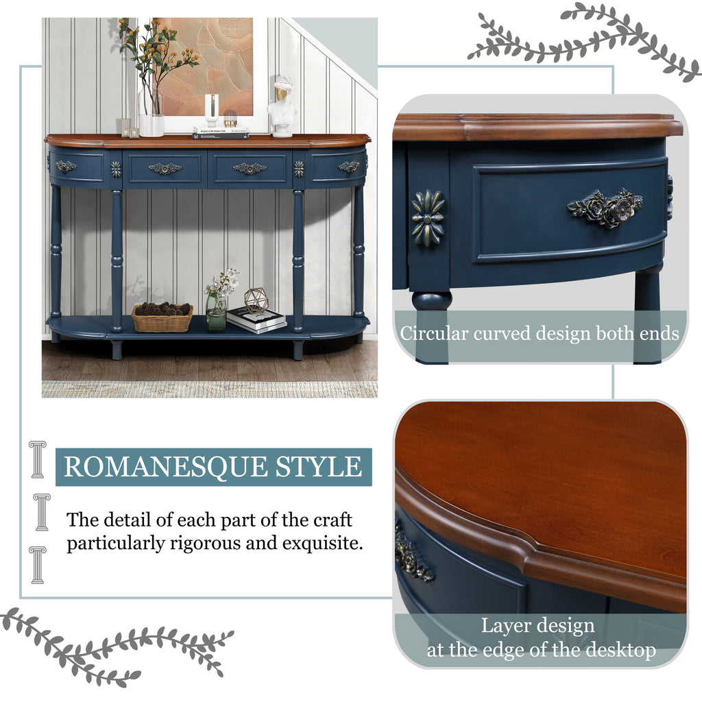 Curved Console Table with Drawers