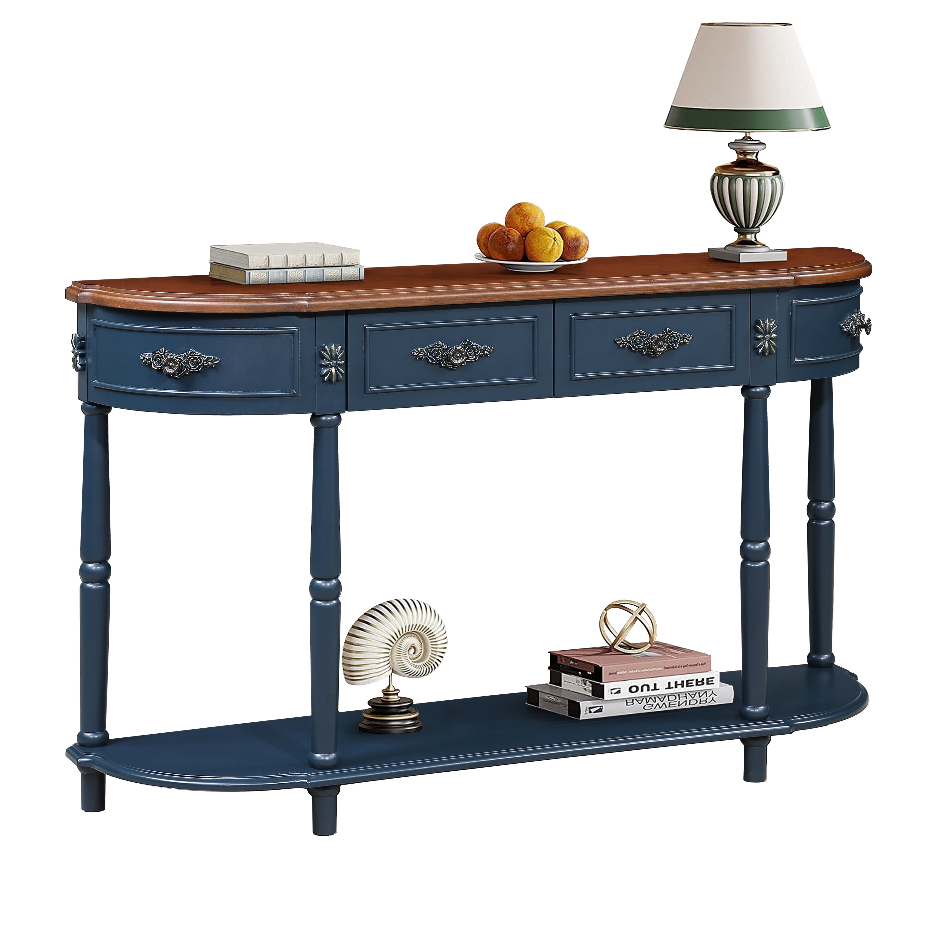 Curved Console Table with Drawers