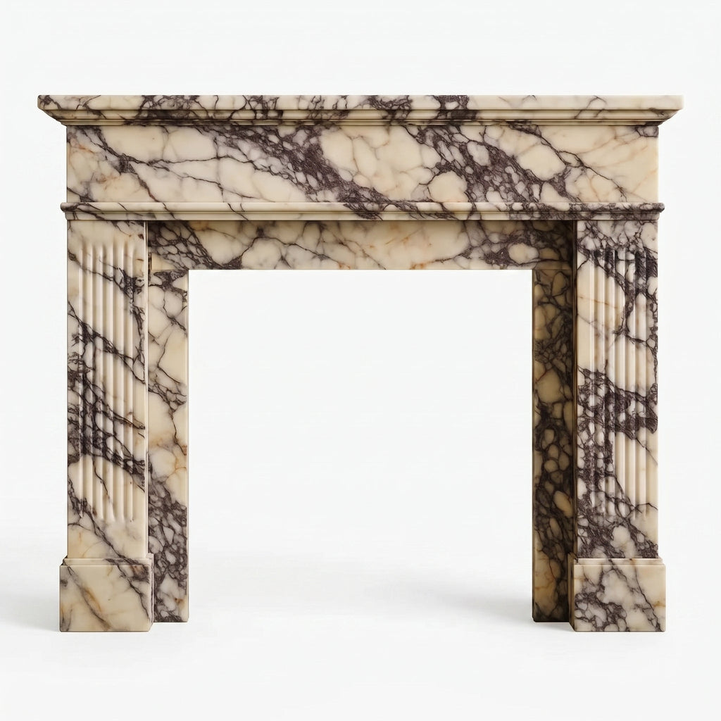 Fluted Marble Fireplace Mantel