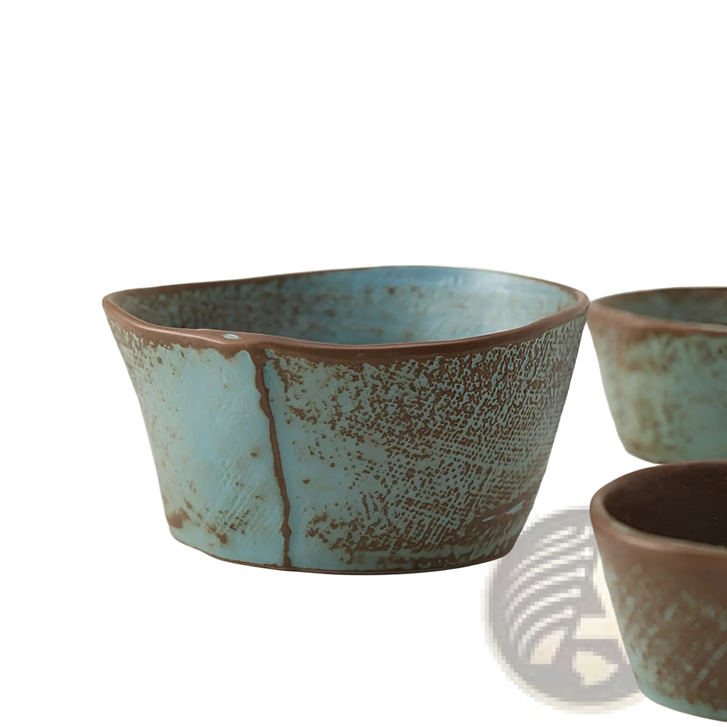 Ceramic Rice Bowl Retro Handcrafted Textured Soup Bowl