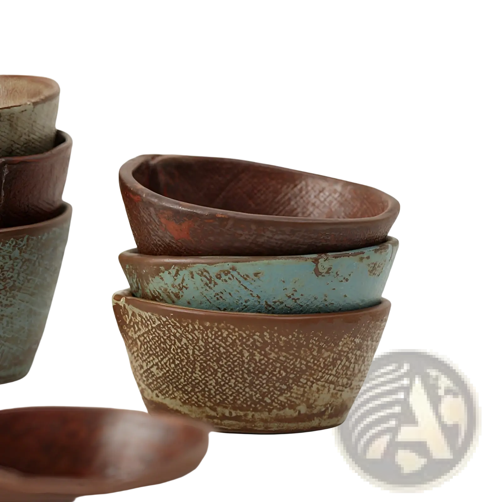 Ceramic Rice Bowl Retro Handcrafted Textured Soup Bowl