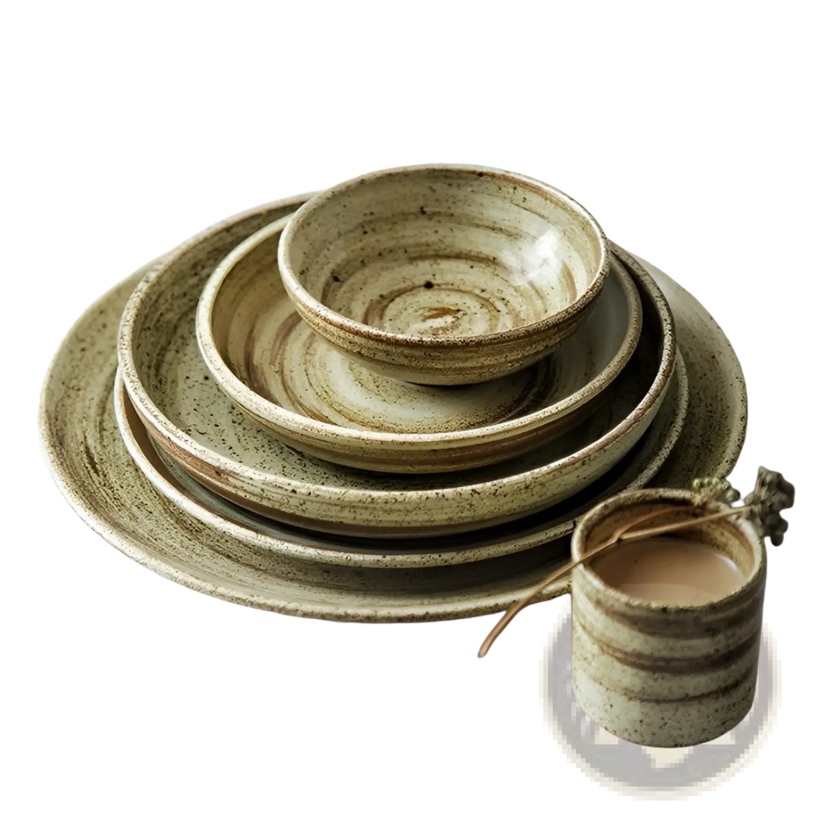 Ceramic Rustic Speckled Stoneware Tableware Set