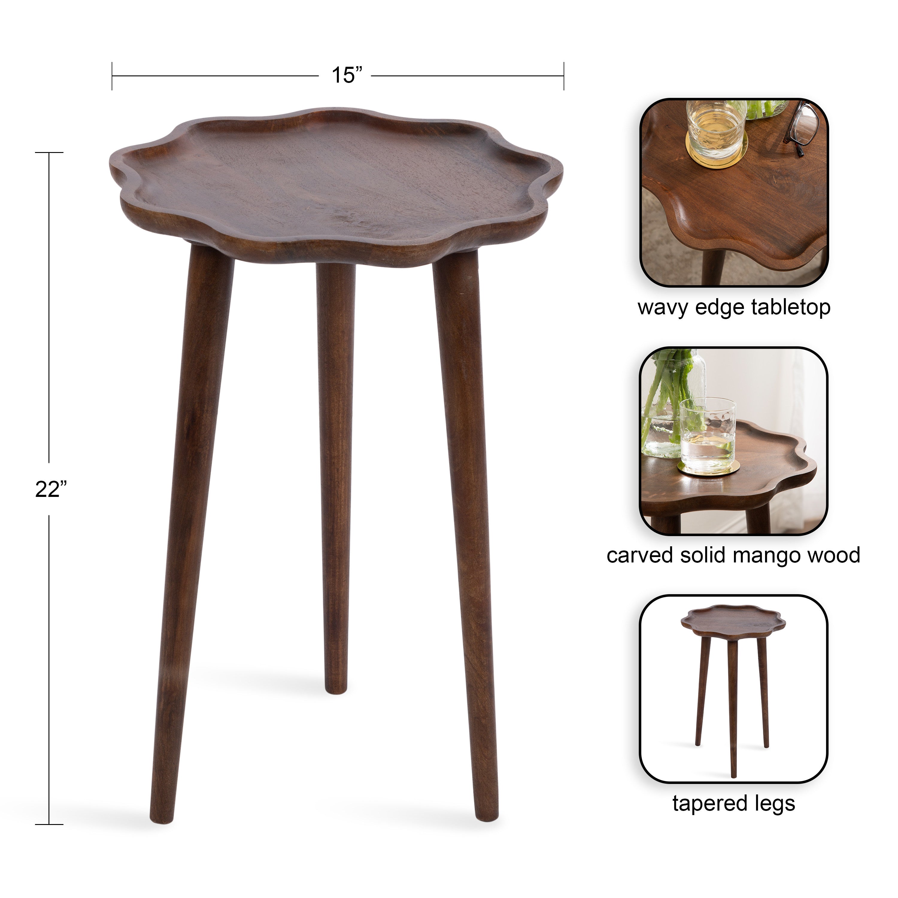 Scallop-Edge Side Table