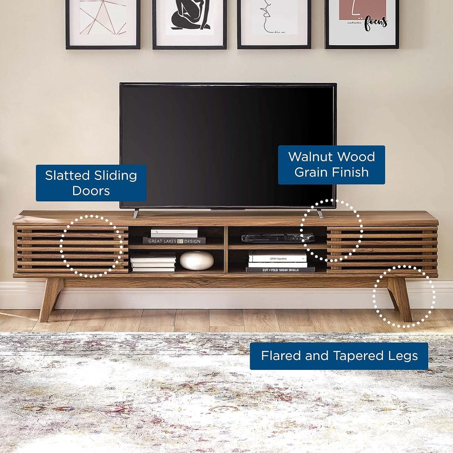 Walnut TV Console — 70"