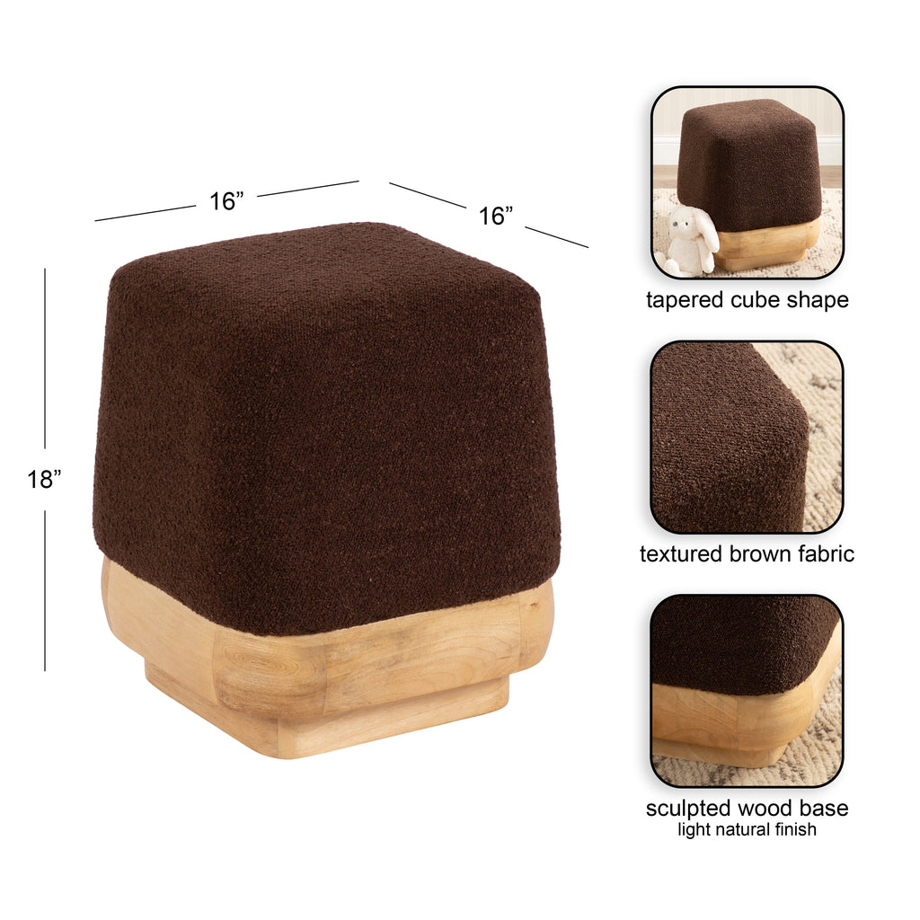 Scallop-Edge Square Ottoman