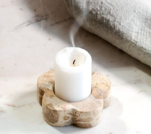 Marble Flower Tealight Holder