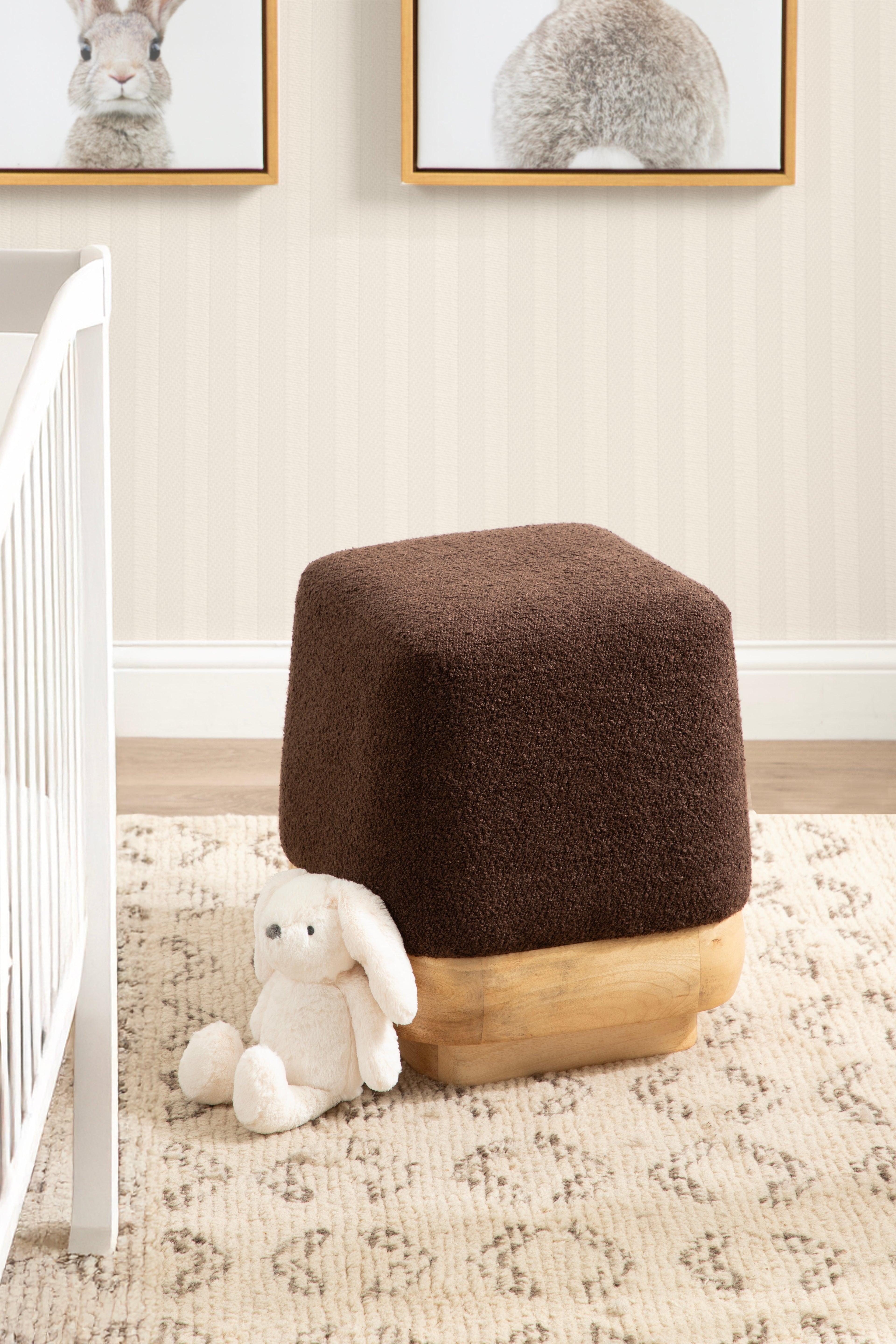 Scallop-Edge Square Ottoman