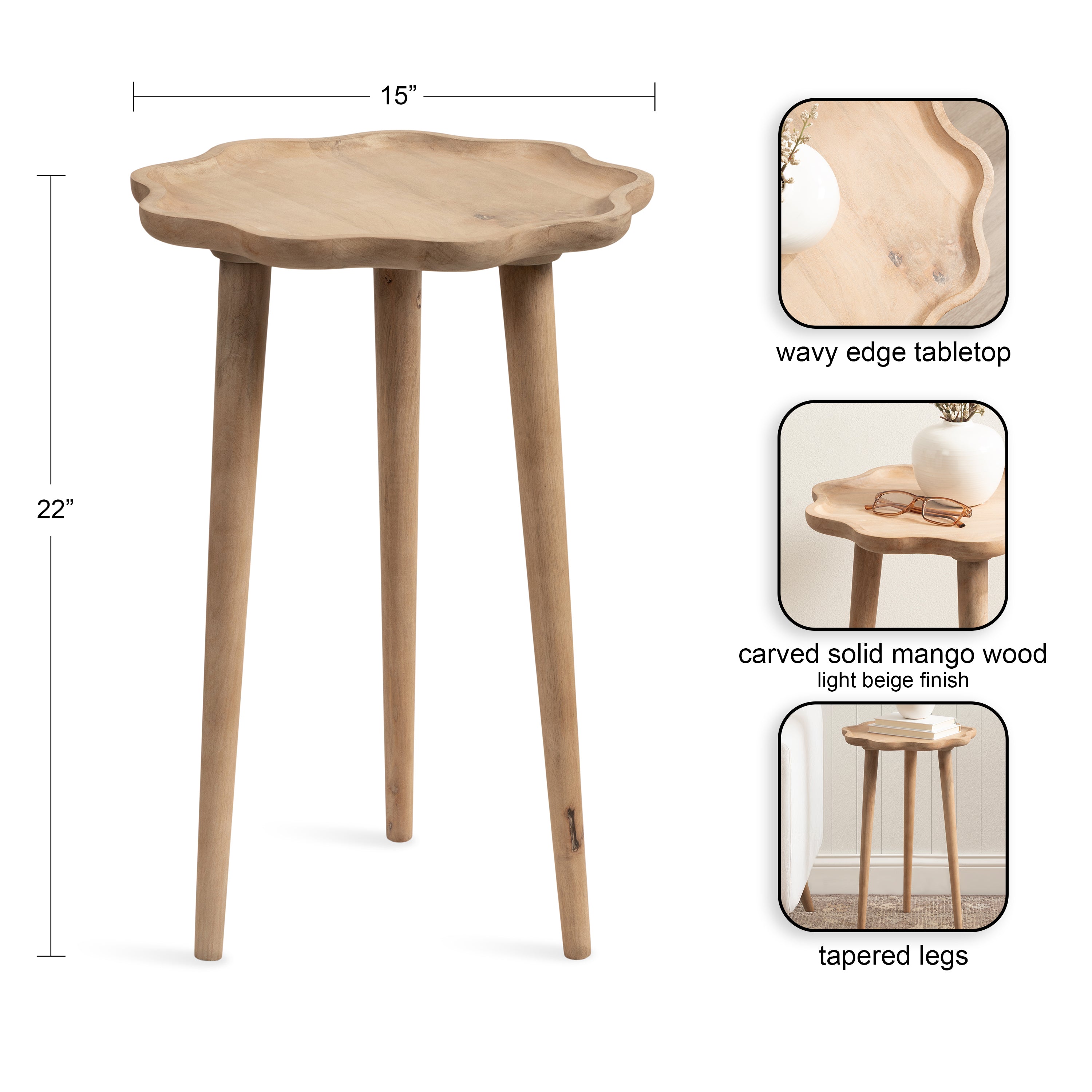 Scallop-Edge Side Table