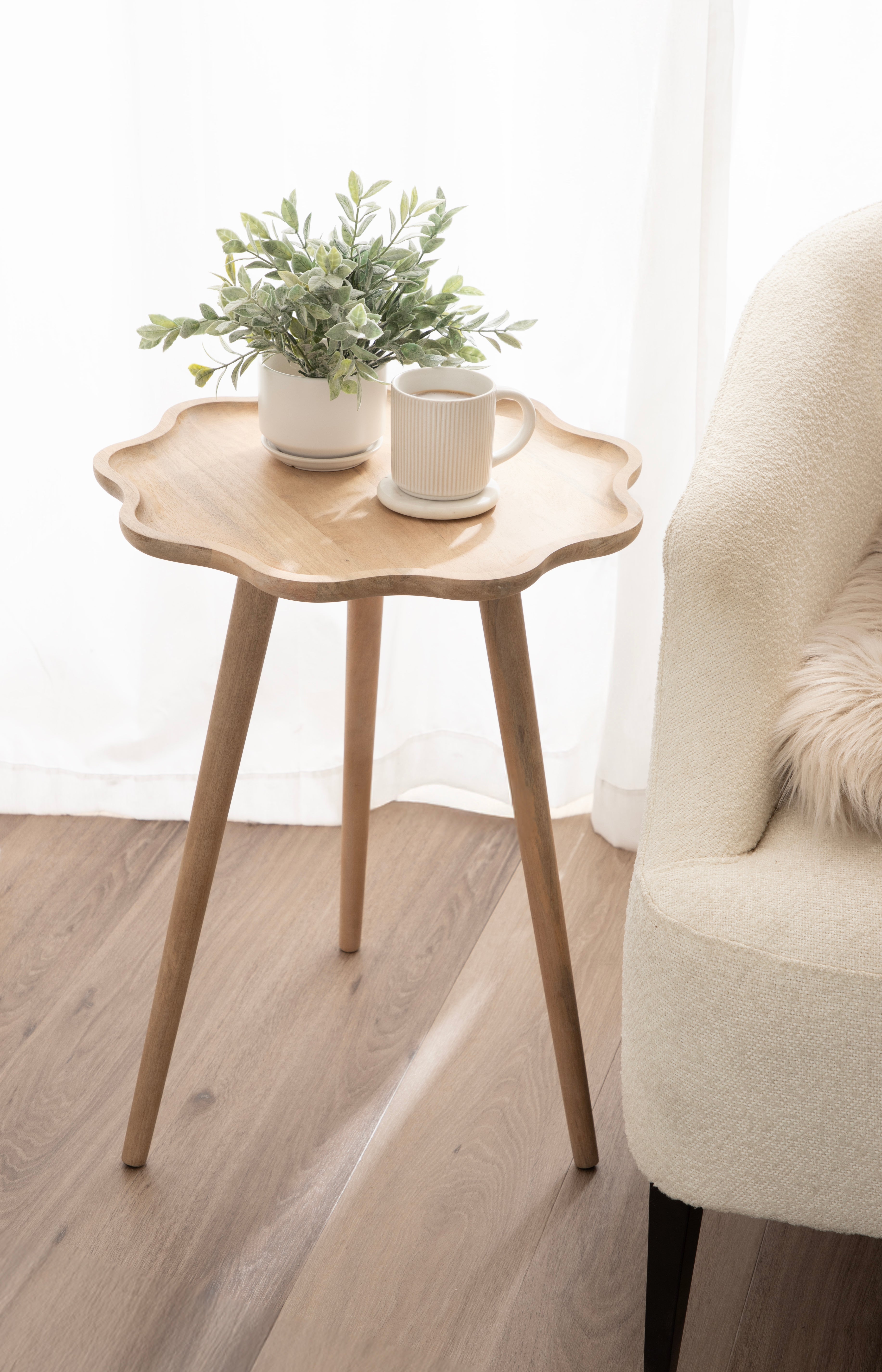Scallop-Edge Side Table