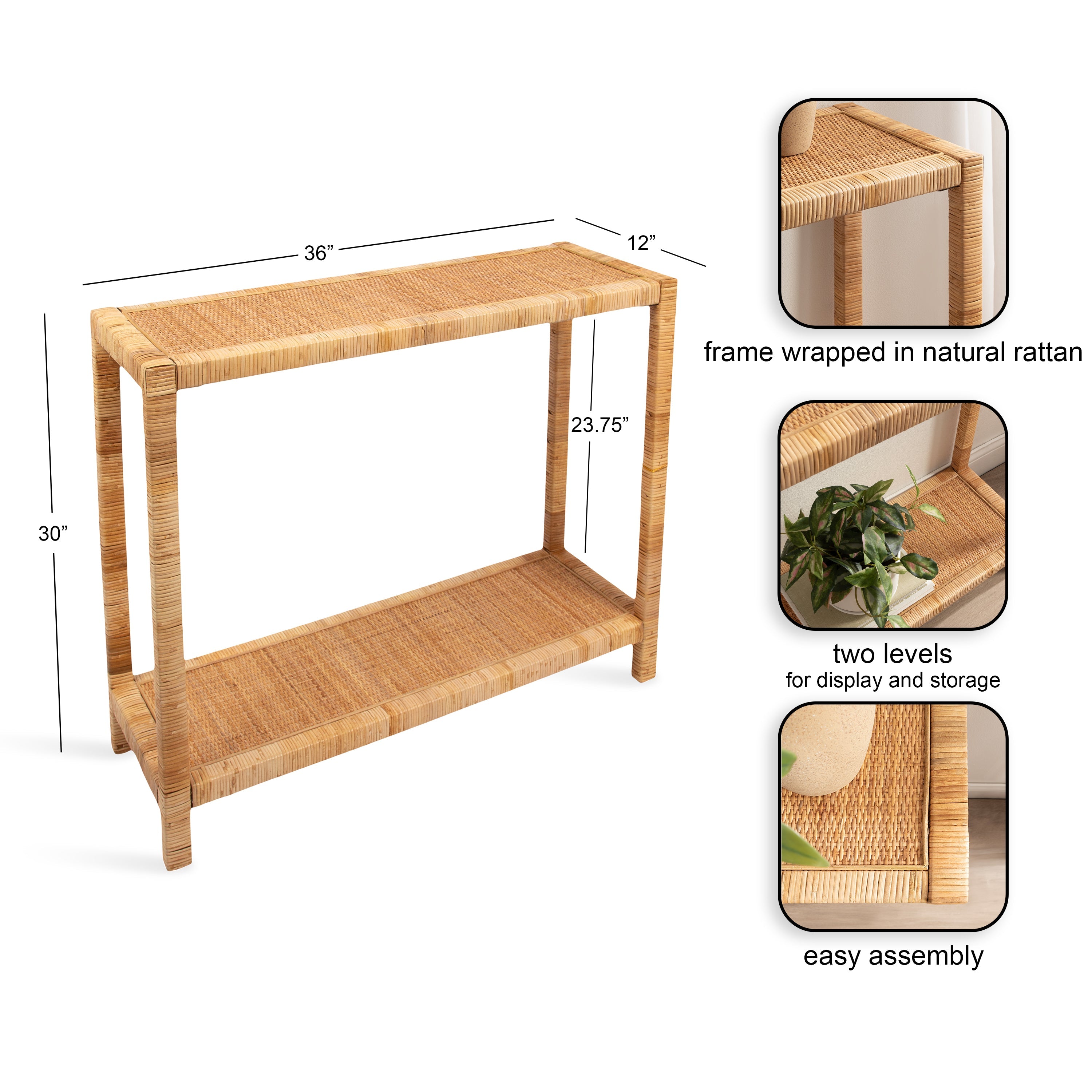 Rattan Console Table